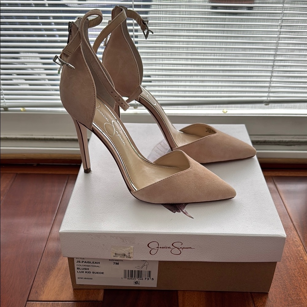 Jessica Simpson Nude Suede Heels
